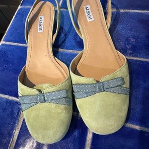 Green Suede Alfani Sling Back Round Toe Ballet Flat - sz 8M